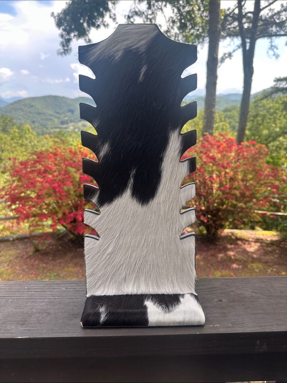 Western Cowhide Leather Necklace Stand